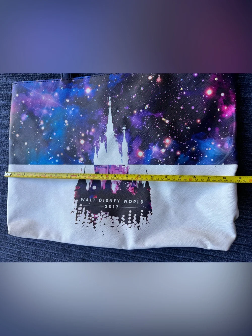Walt Disney World 2017 Disney‎ Parks Travel Tote Bag Navy White Castle Space NWT